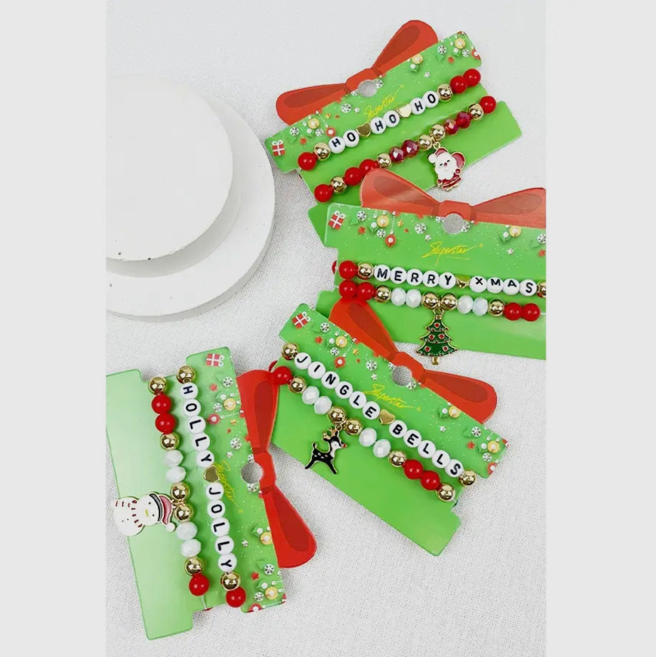 2 pc Christmas Bracelet Stack