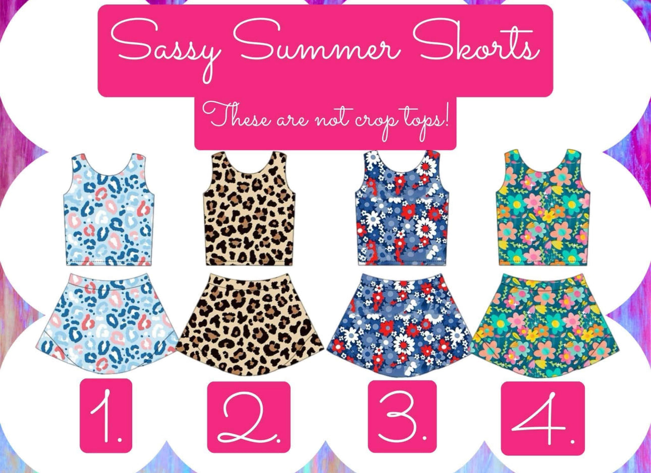 Blue floral (#4) skort set