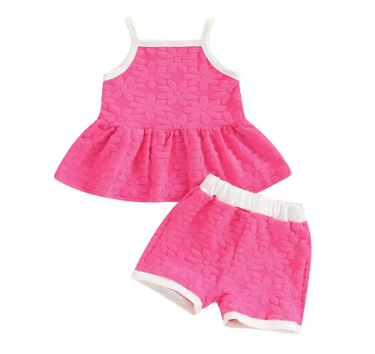 Hot pink short set