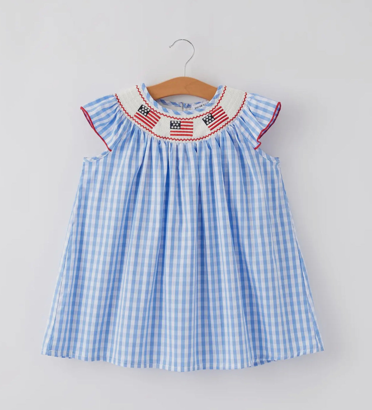 Smocked flag girls dress