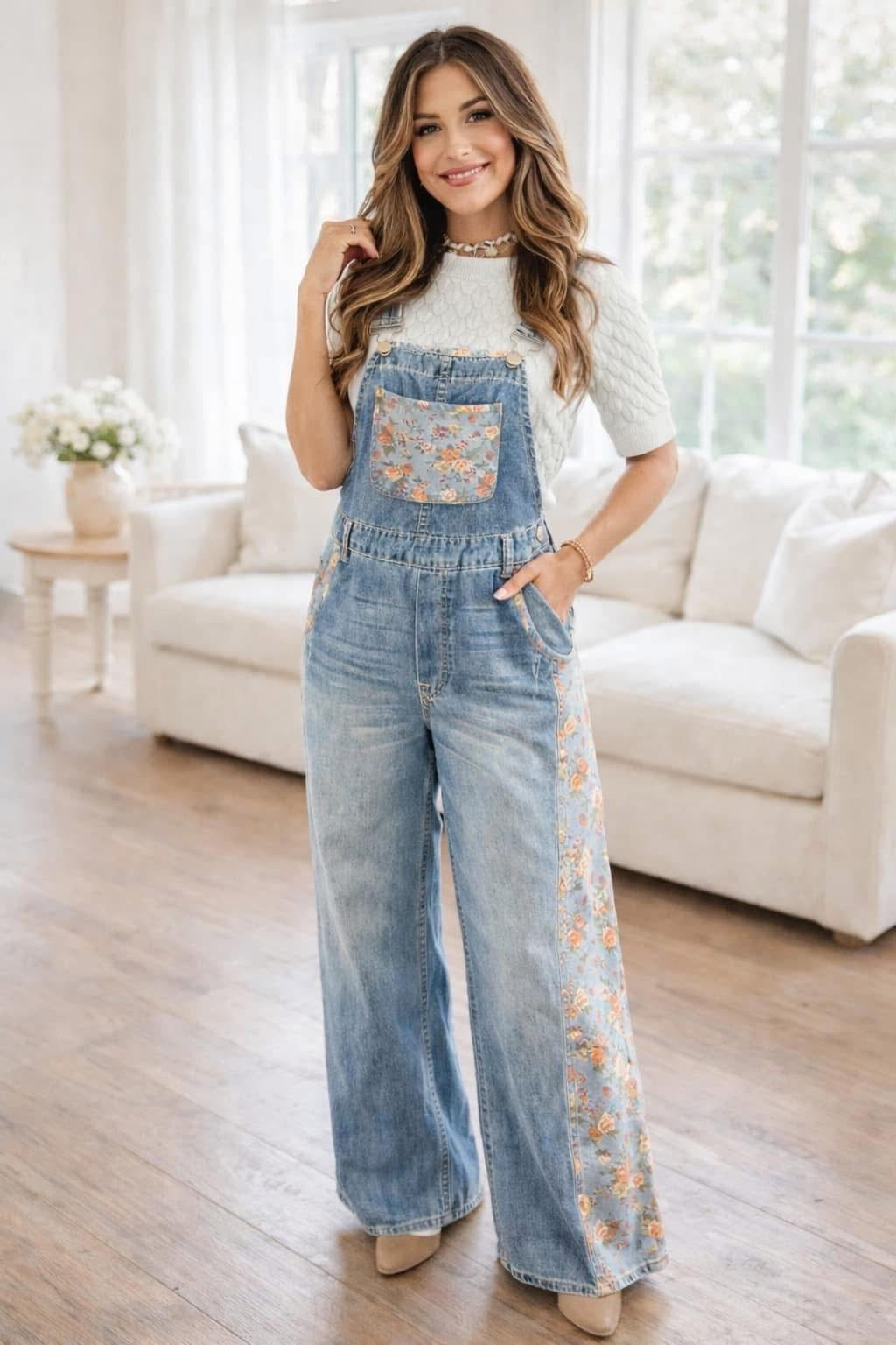 Floral patchwork overalls ETA FEB