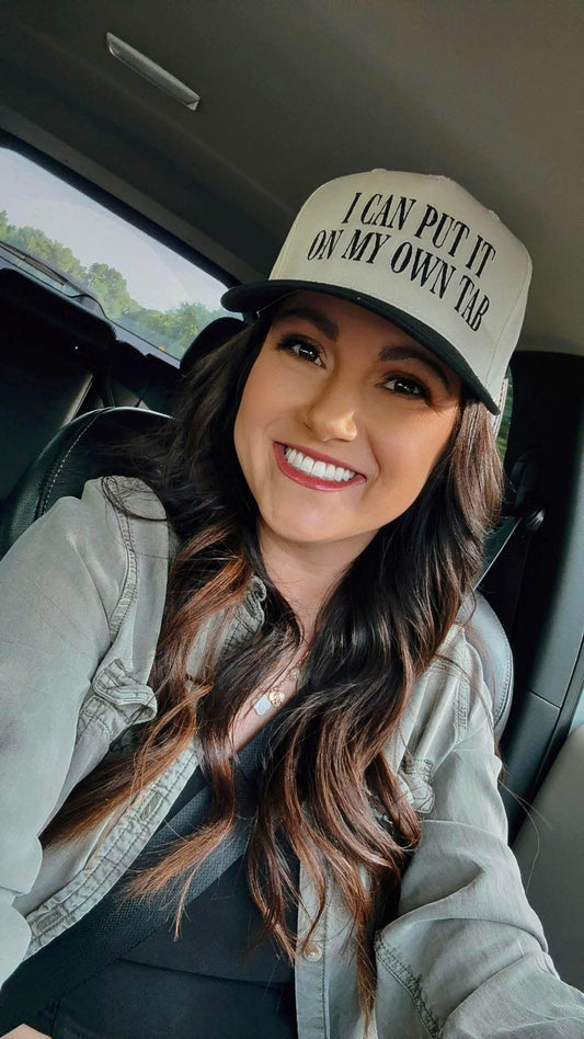 I can put it on my own tab - trucker hat