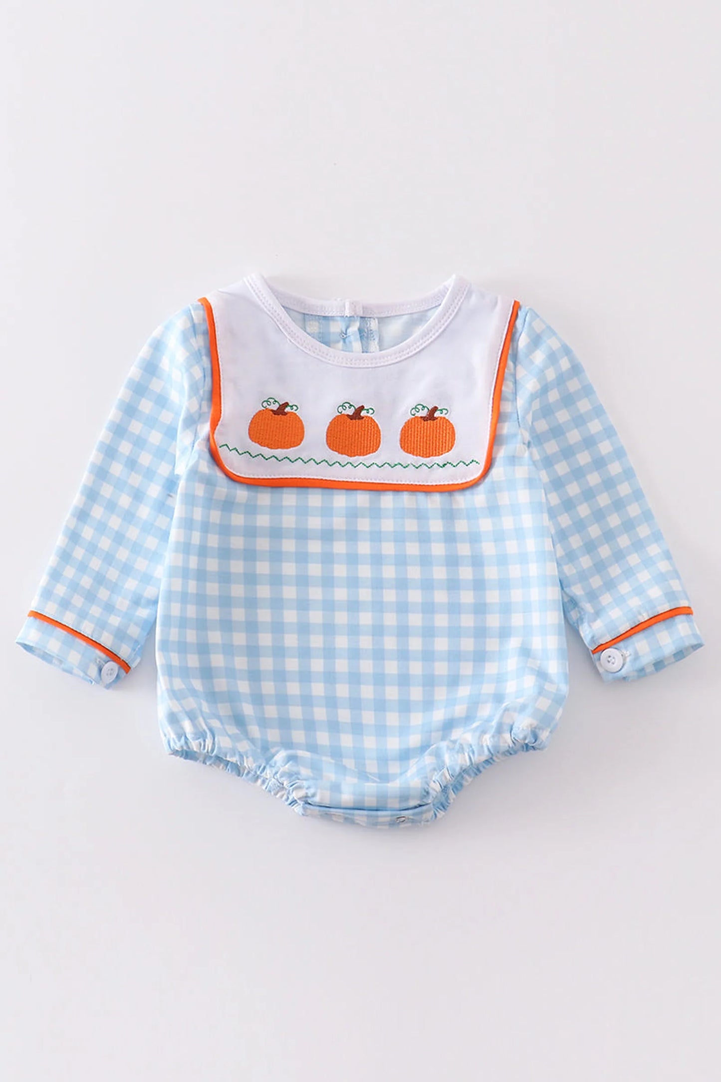 Blue plaid pumpkin bubble
