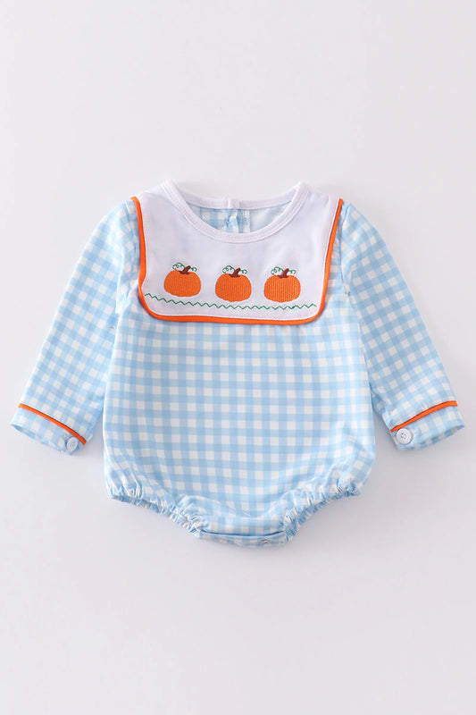 Blue plaid pumpkin bubble