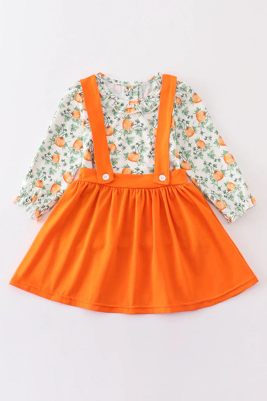 Pumpkin floral dress set