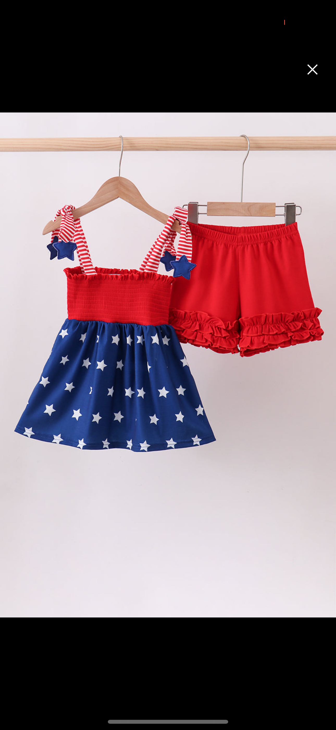 Blue star ruffle smocked set