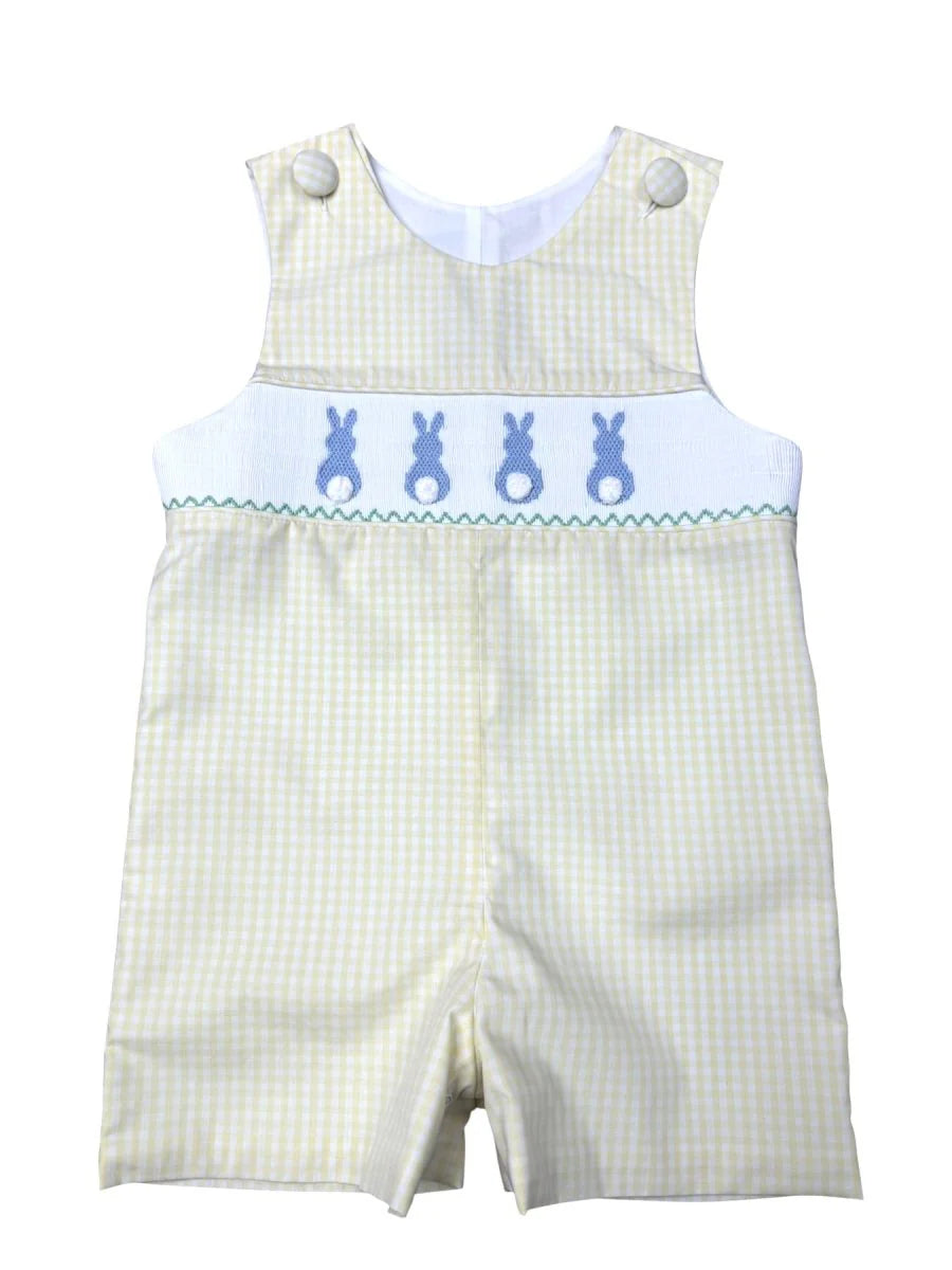 Three sisters smocked bunny hop Jon Jon