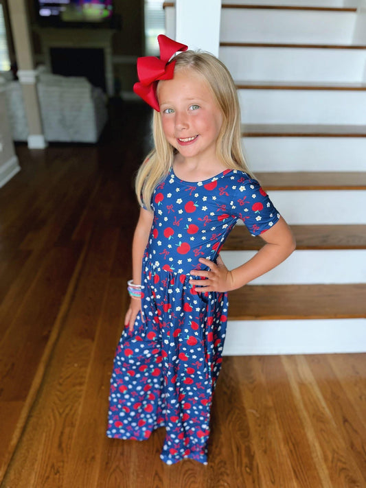 Navy apple jumpsuit