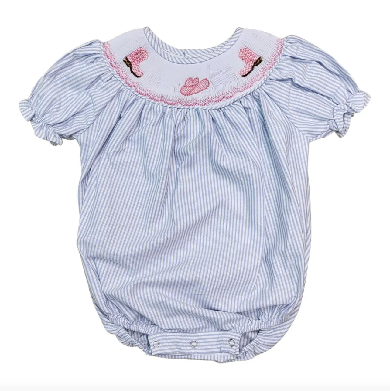 Cowgirl boots & hat smocked bubble