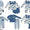 Girls blue floral set 18/24M