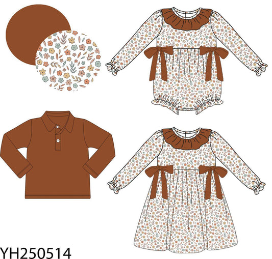Brown floral dress