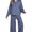 Collard Long sleeve ribbed set- d. Blue