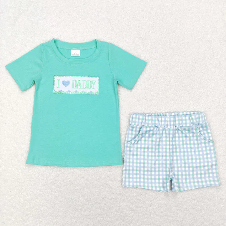 I heart daddy short set