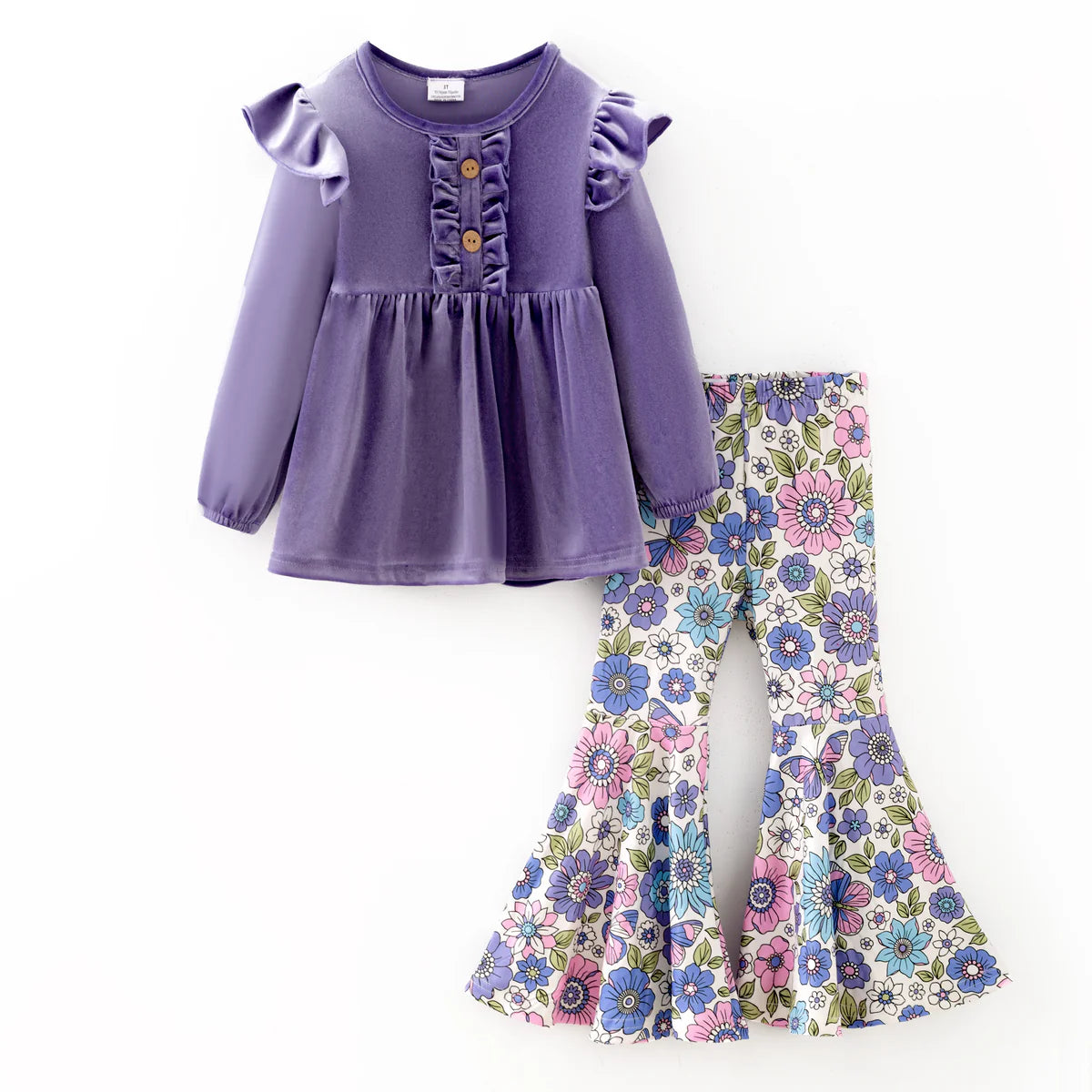 Lavender floral pant set- 4T
