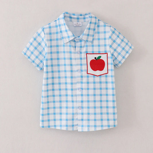 Boys plaid Apple button down