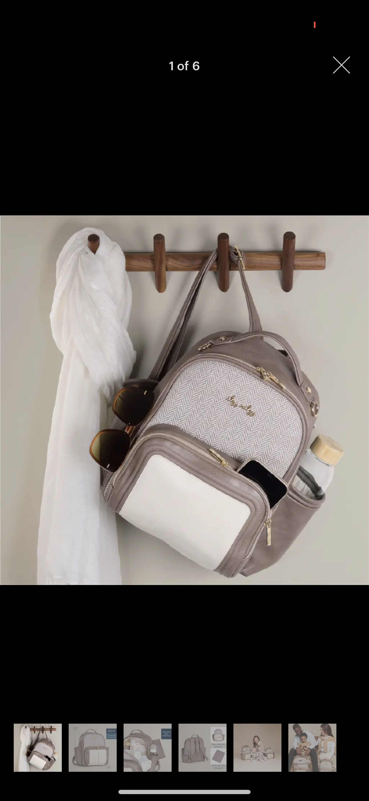 Itzy Ritzy Vanilla Latte Mini plus backpack diaper bag