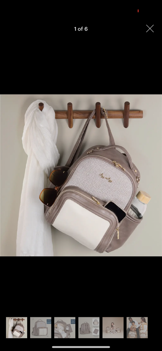 Itzy Ritzy Vanilla Latte Mini plus backpack diaper bag