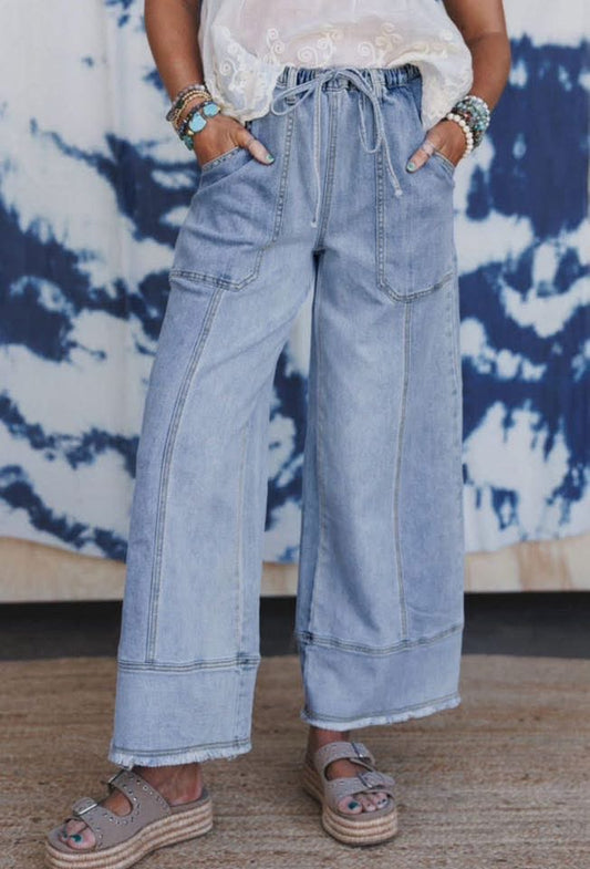 Raw Hem Denim Pants