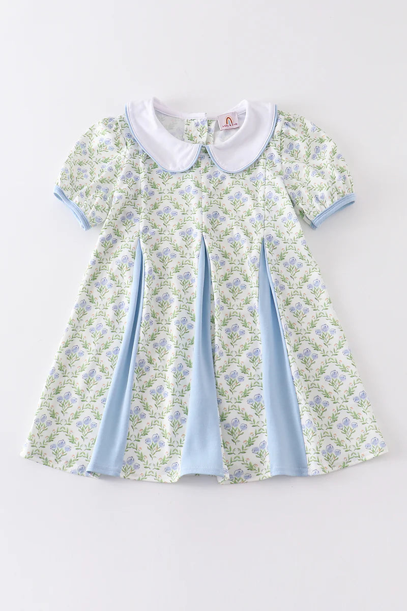 Blue floral girls dress