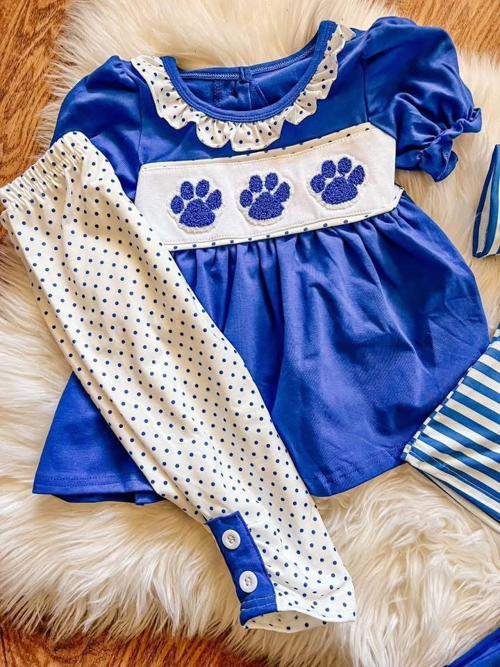 Paw print trio girls set