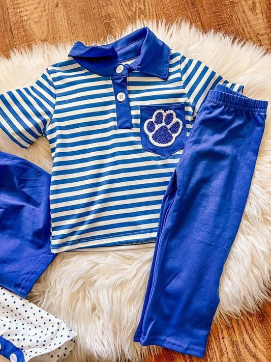 Paw print trio boys set