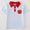 Blue stripe apple embroidery top