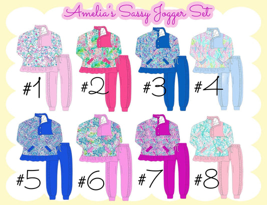 Blue Lilly jogger set #4- EMBROIDER ME