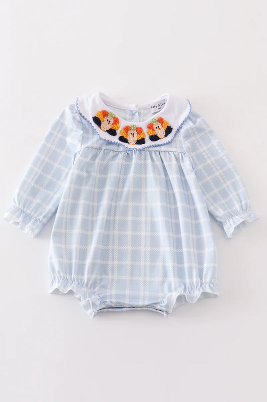 Girls Blue French knot turkey bubble