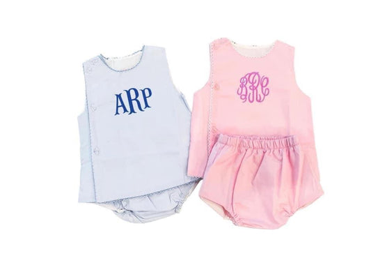 Pink diaper set- Blank- embroidery can be added