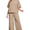 Ribbed short sleeve pant set - cocoa