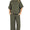 Ribbed short sleeve pant set - olive
