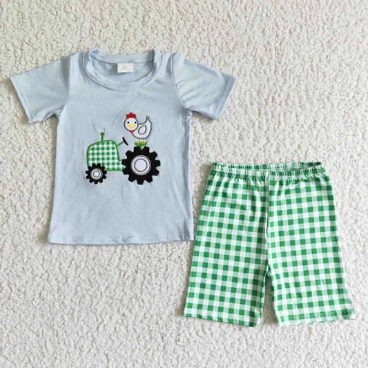 Tractor boys short set
