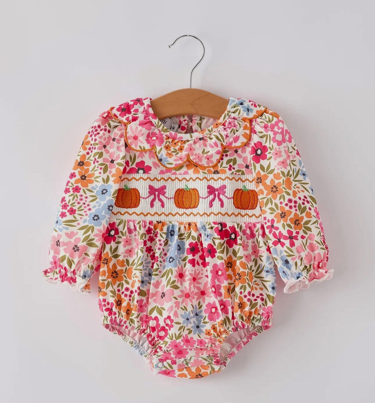 Floral pumpkin romper