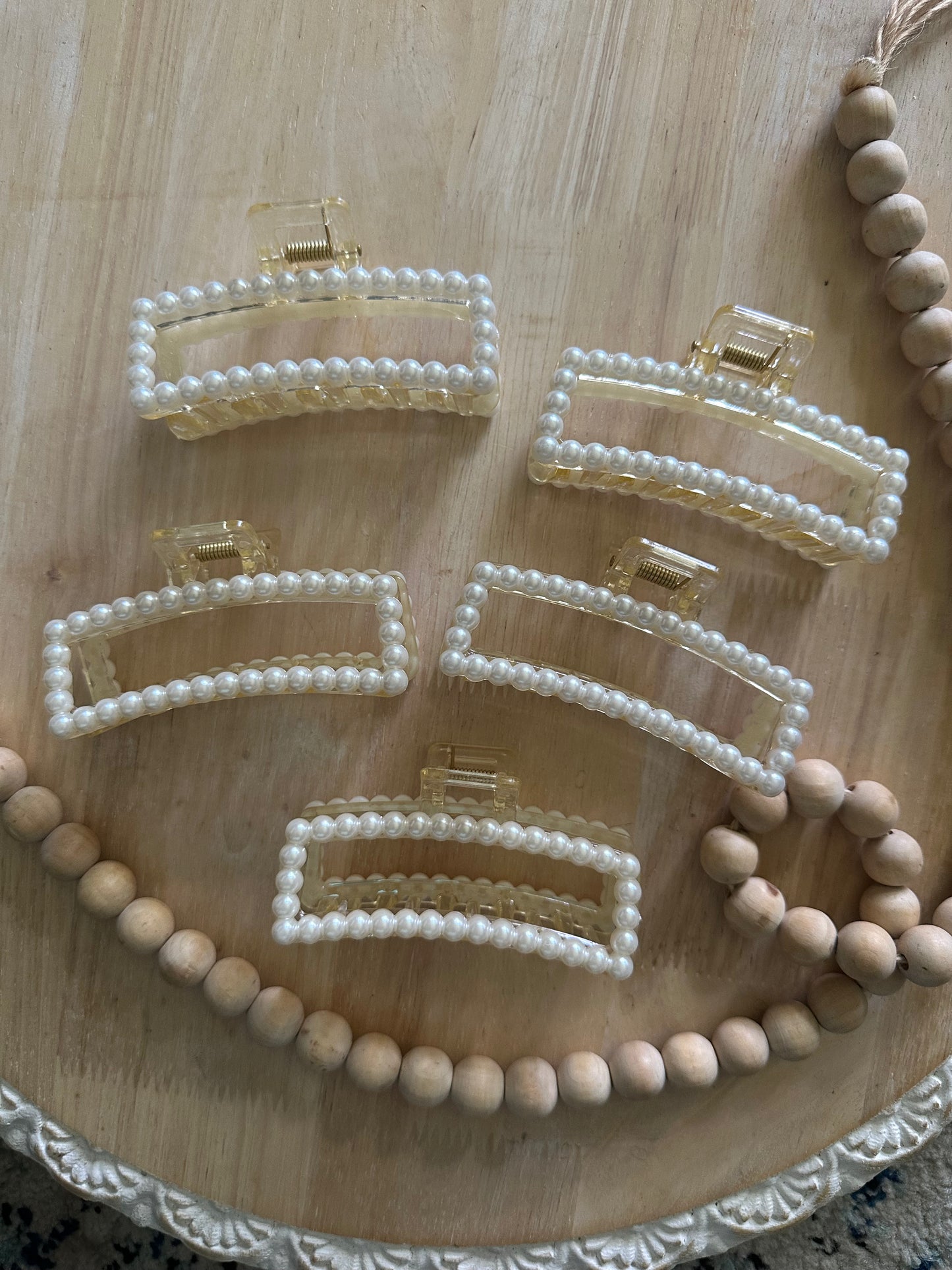 Square Pearl hair clips