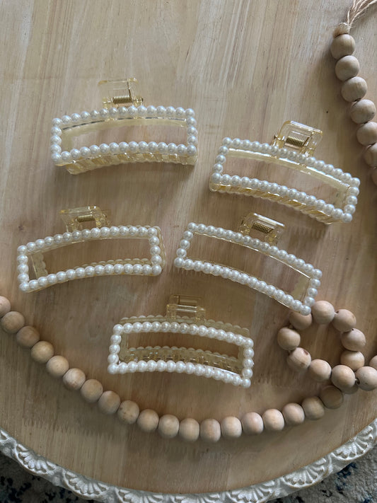 Square Pearl hair clips