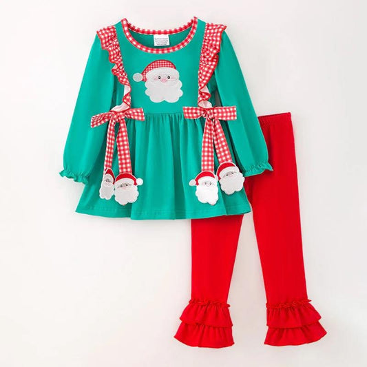 Santa appliqué girls set