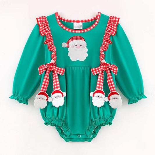 Santa appliqué girls bubble
