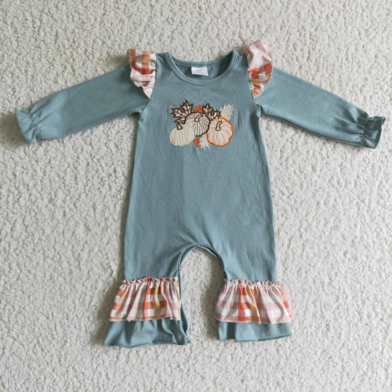 Girls pumpkin romper