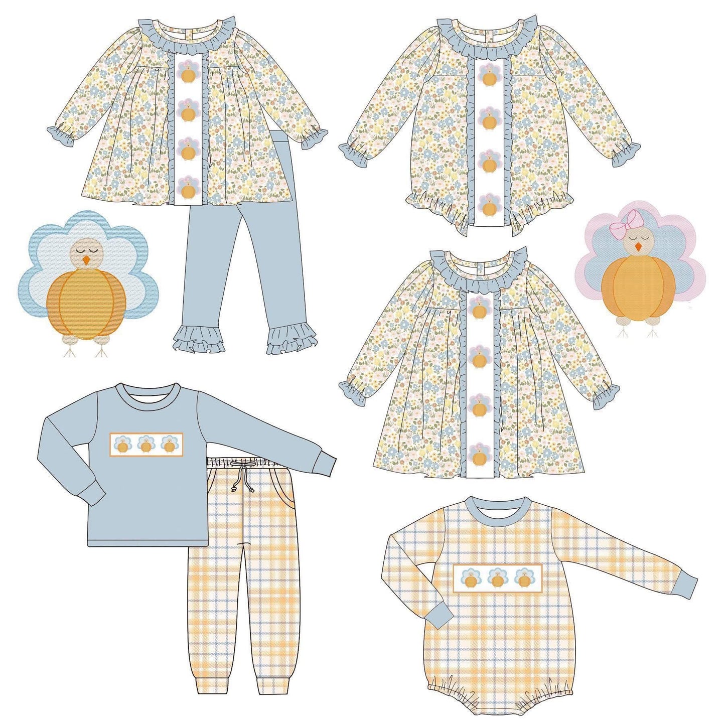Girls floral turkey
