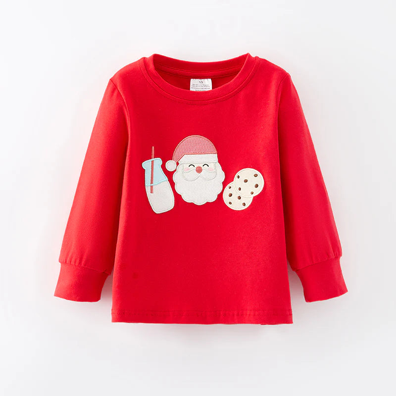 Red Milk & Cookies boys top