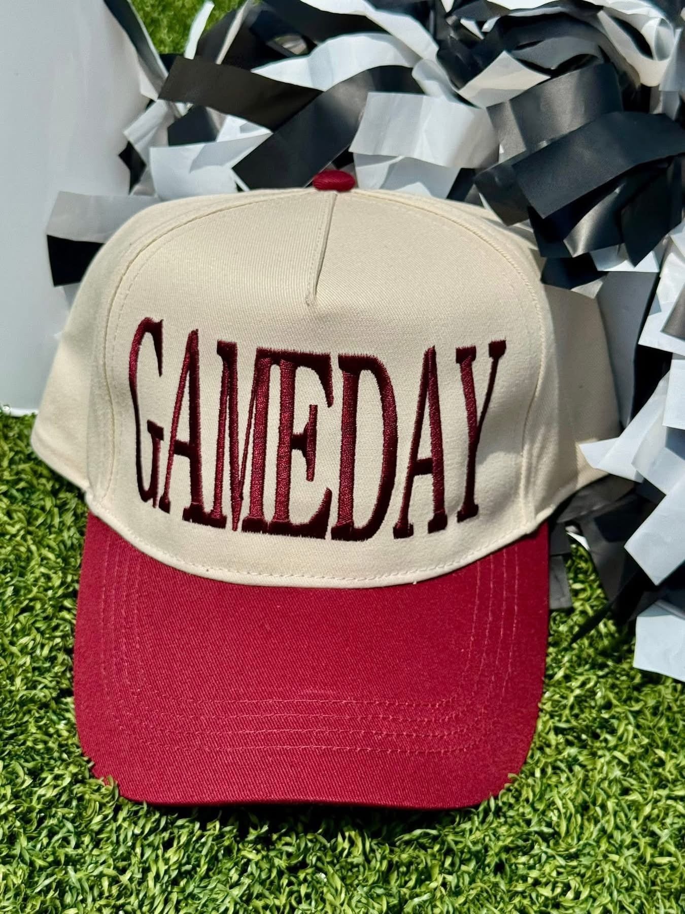 Burgundy game day hat
