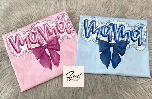 Floral bow mama pink - comfort colors