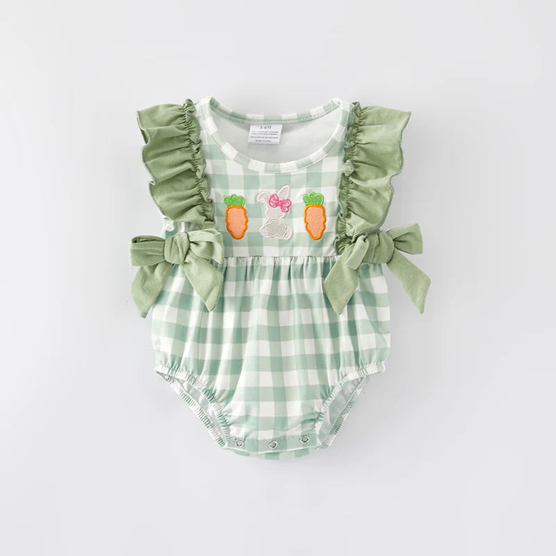 Green gingham bunny bubble