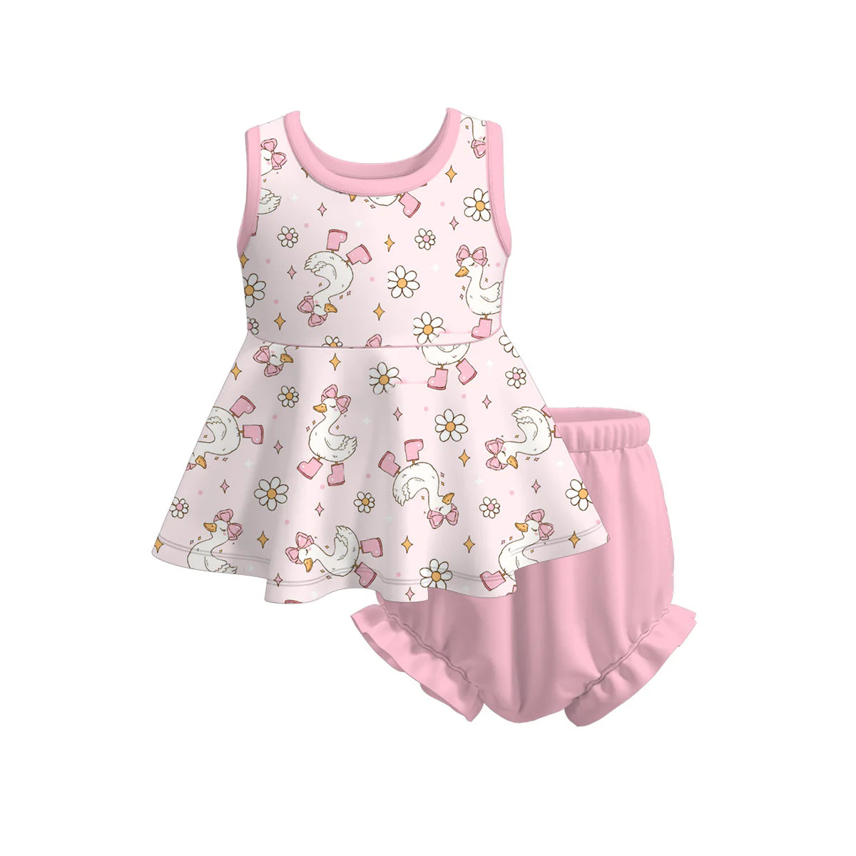 Pink goose bloomer set