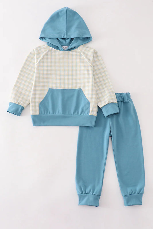 Boys gingham jogger set