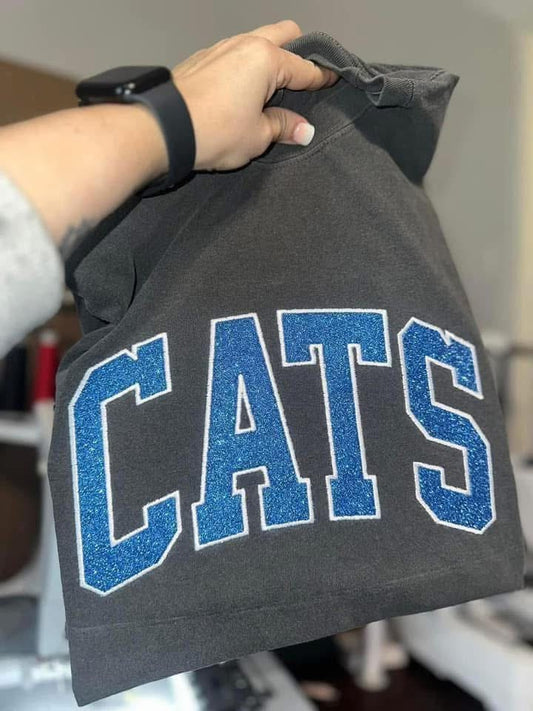 CATS comfort colors short sleeve applique tee