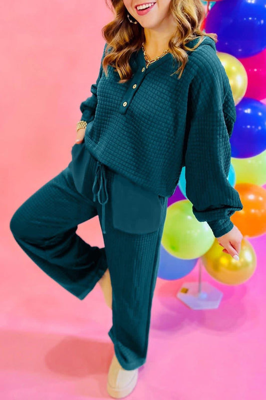 Waffle textured pant set