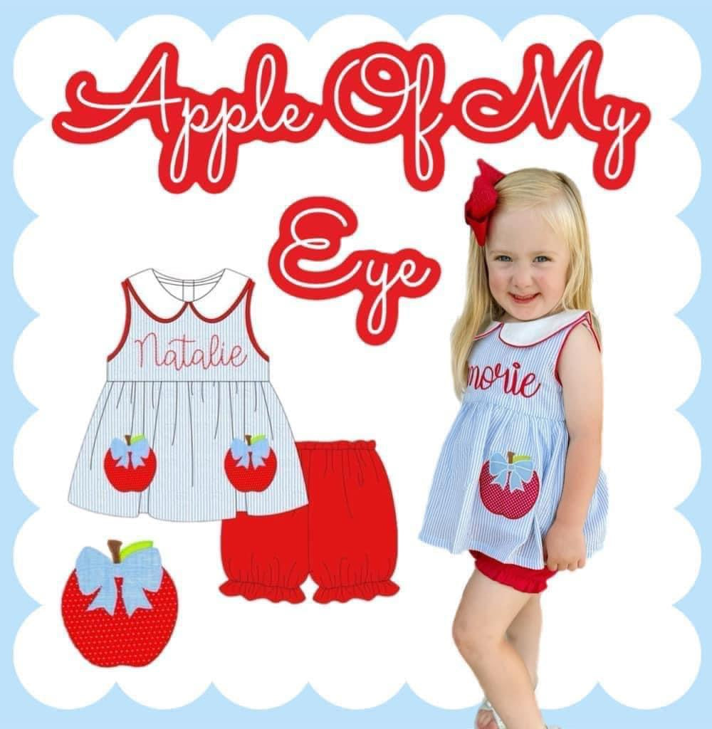 Apple of my eye- INCLUDES NAME EMBRODIERY