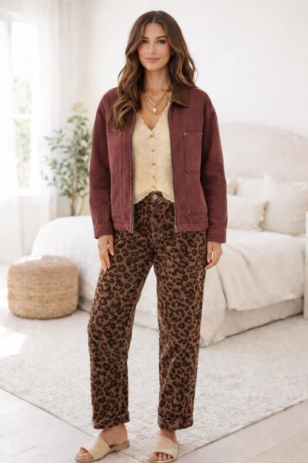 OOTD leopard vest set ETA FEB