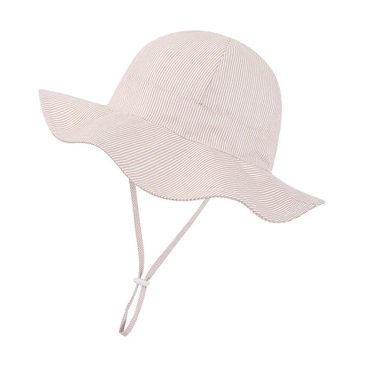 Khaki seersucker sun hat